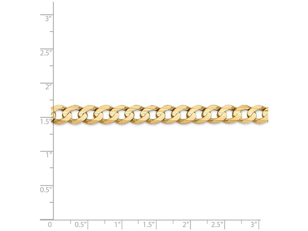 FJC Finejewelers 8 Inch 14k Yellow Gold 6.75mm Open Concave Curb Chain Bracelet