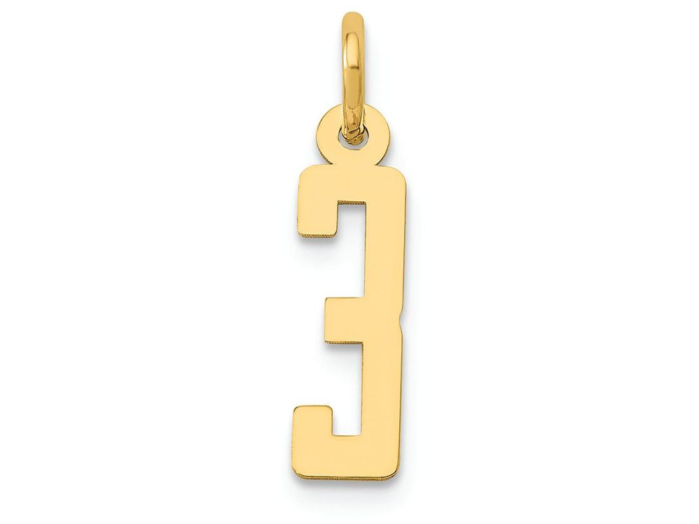 FJC Finejewelers 14k Yellow Gold Small Polished Elongated 3 Charm