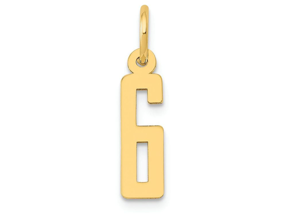 FJC Finejewelers 14k Yellow Gold Small Polished Elongated 6 Charm