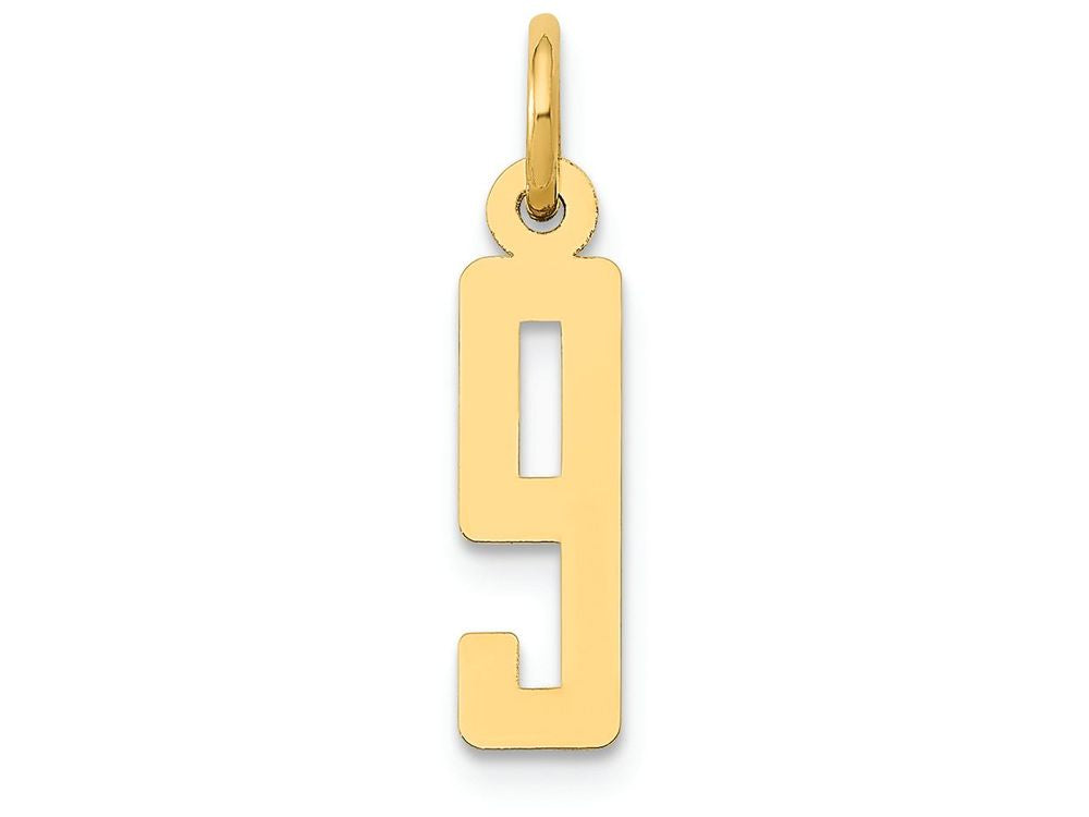 FJC Finejewelers 14k Yellow Gold Small Polished Elongated 9 Charm