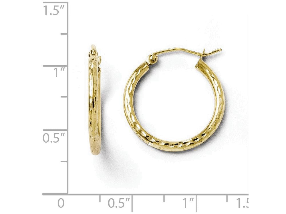 FJC Finejewelers 10k Textured Hinged Hoop Earrings