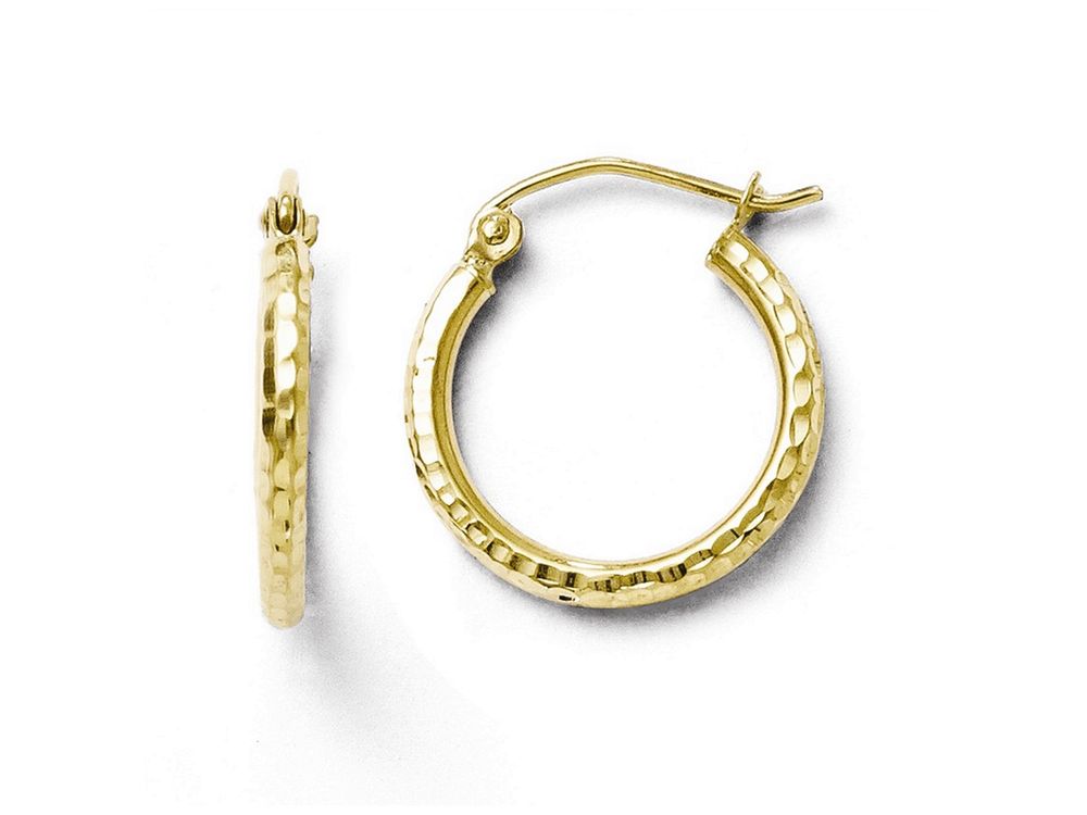 FJC Finejewelers 10k Bright Cut Hinged Hoop Earrings
