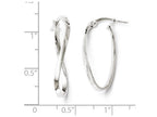 FJC Finejewelers 10k White Gold Polished Oval Hinged Hoop Earrings