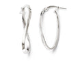 FJC Finejewelers 10k White Gold Polished Oval Hinged Hoop Earrings