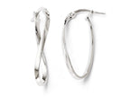 FJC Finejewelers 10k White Gold Polished Oval Hinged Hoop Earrings
