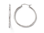 FJC Finejewelers 10k White Gold Polished Hinged Hoop Earrings