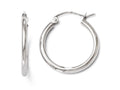 FJC Finejewelers 10k White Gold Polished Hinged Hoop Earrings