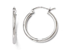 FJC Finejewelers 10k White Gold Polished Hinged Hoop Earrings