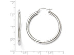 FJC Finejewelers 10k White Gold Polished Hinged Hoop Earrings