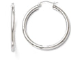 FJC Finejewelers 10k White Gold Polished Hinged Hoop Earrings