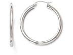 FJC Finejewelers 10k White Gold Polished Hinged Hoop Earrings