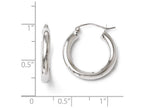 FJC Finejewelers 10k White Gold Polished Hinged Hoop Earrings