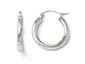 FJC Finejewelers 10k White Gold Polished Hinged Hoop Earrings