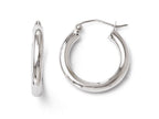 FJC Finejewelers 10k White Gold Polished Hinged Hoop Earrings