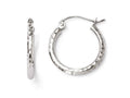 FJC Finejewelers 10k White Gold Bright Cut Hinged Hoop Earrings