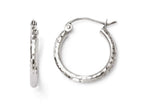 FJC Finejewelers 10k White Gold Bright Cut Hinged Hoop Earrings