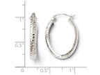FJC Finejewelers 10k White Gold Bright Cut Oval Hinged Hoop Earrings