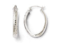 FJC Finejewelers 10k White Gold Bright Cut Oval Hinged Hoop Earrings