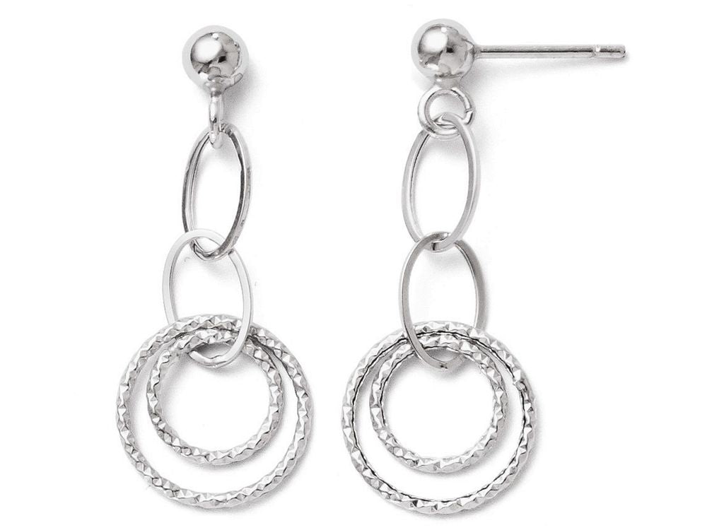 FJC Finejewelers 10k White Gold Post Dangle Earrings