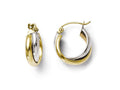 FJC Finejewelers 10k Two-tone Polished Hinged Hoop Earrings
