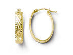 FJC Finejewelers 10k Polished And Bright Cut Oval Hinged Hoop Earrings