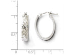 FJC Finejewelers 10k White Gold Polished And Bright Cut Oval Hinged Hoop Earrings
