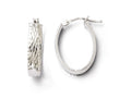 FJC Finejewelers 10k White Gold Polished And Bright Cut Oval Hinged Hoop Earrings