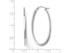 FJC Finejewelers 10k White Gold Polished Oval Hinged Hoop Earrings