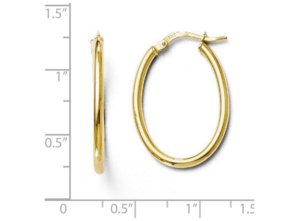FJC Finejewelers 10k Polished Oval Hinged Hoop Earrings