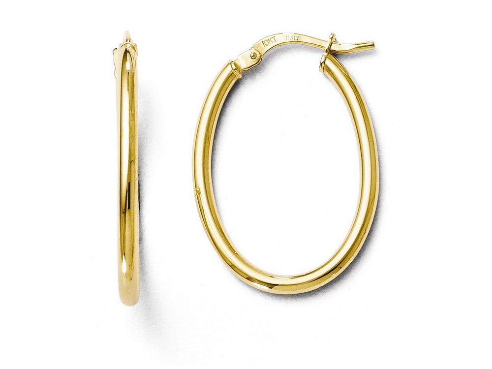 FJC Finejewelers 10k Polished Oval Hinged Hoop Earrings