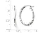 FJC Finejewelers 10k White Gold Polished Oval Hinged Hoop Earrings