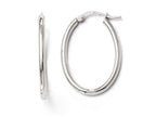 FJC Finejewelers 10k White Gold Polished Oval Hinged Hoop Earrings