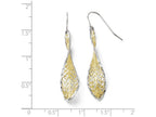 FJC Finejewelers 10k W/ Rhodium Bright Cut Dangle Shepherd Hook Earrings