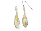 FJC Finejewelers 10k W/ Rhodium Bright Cut Dangle Shepherd Hook Earrings