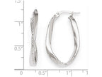 FJC Finejewelers 10k White Gold Polished and Bright Cut Oval Hoop Earrings