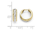 FJC Finejewelers 10k W/white Rhodium Polished And Bright Cut Hoop Earrings