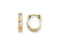 FJC Finejewelers 10k Two-tone and White Rhodium Polished and Satin Bright Cut Earrings