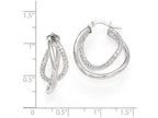 FJC Finejewelers 10k White Gold Polished And Textured Fancy Hoop Earrings
