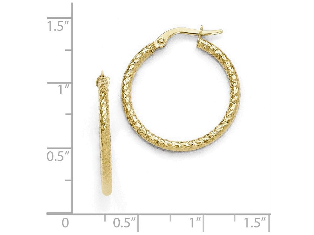 FJC Finejewelers 10k Polished And Textured Hinged Hoop Earrings