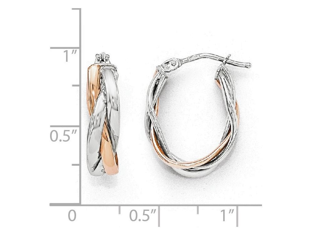FJC Finejewelers 10k White Gold Rose Rhodium-plated Hoop Earrings