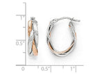 FJC Finejewelers 10k White Gold Rose Rhodium-plated Hoop Earrings