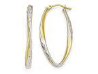 FJC Finejewelers 10k Gold White Rhodium-plated Bright Cut Hoop Earrings