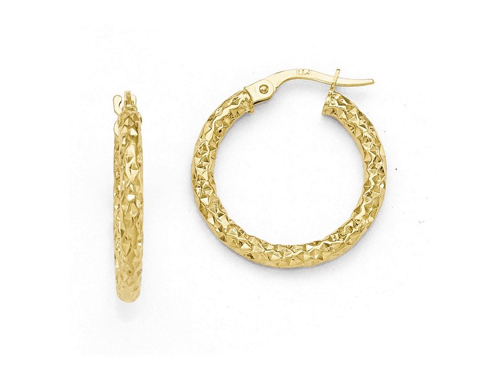 FJC Finejewelers 10k Polished Bright Cut Hoop Earrings