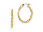 FJC Finejewelers 10k Polished Bright Cut Oval Hoop Earrings
