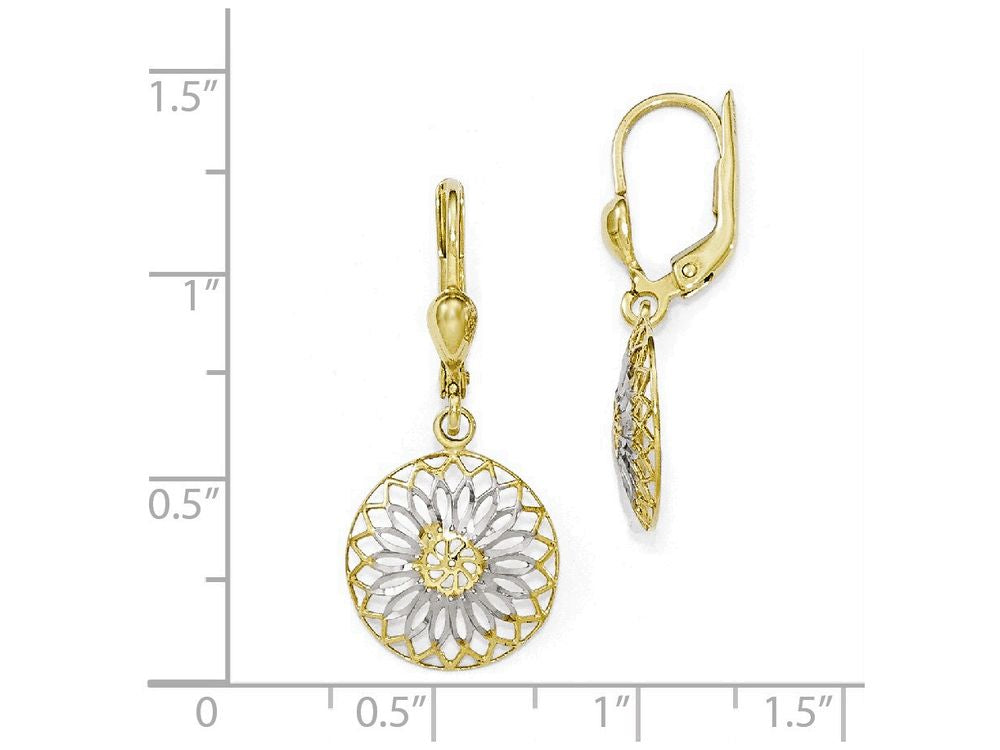 FJC Finejewelers 10k with White Rhodium Polished Leverback Earrings