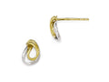 FJC Finejewelers 10k with White Rhodium Polished Post Earrings