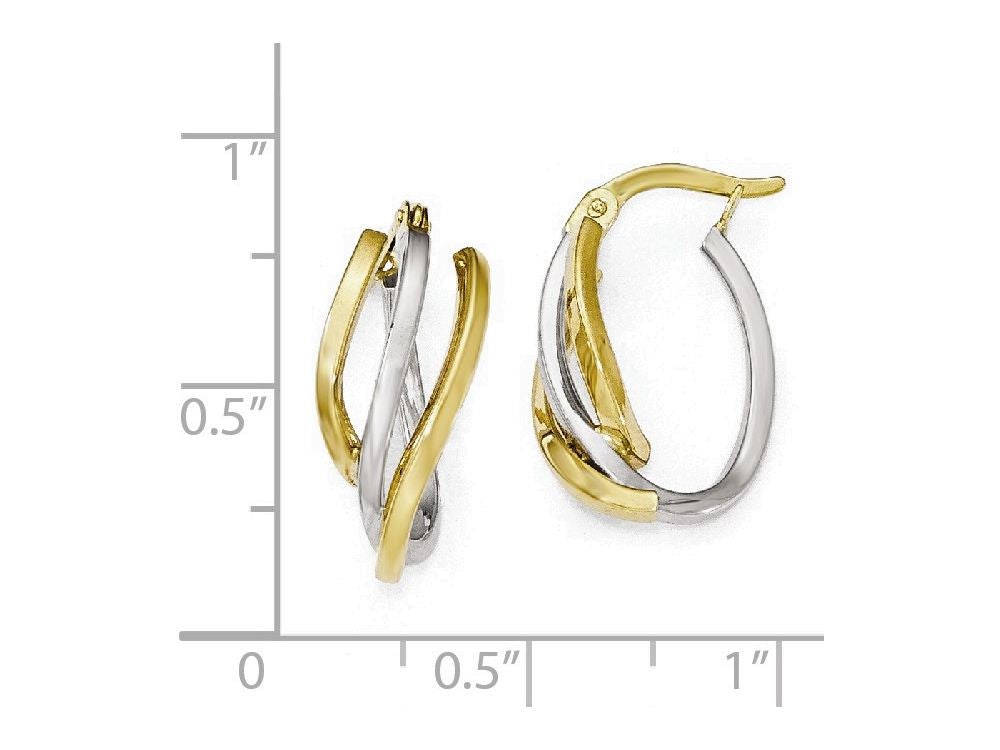 FJC Finejewelers 10k Two-tone Polished Twisted Hoop Earrings