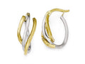 FJC Finejewelers 10k Two-tone Polished Twisted Hoop Earrings