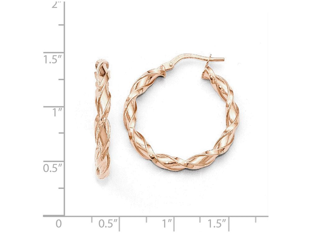 FJC Finejewelers 10k Rose Gold Polished Twisted Hoop Earrings