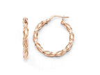 FJC Finejewelers 10k Rose Gold Polished Twisted Hoop Earrings